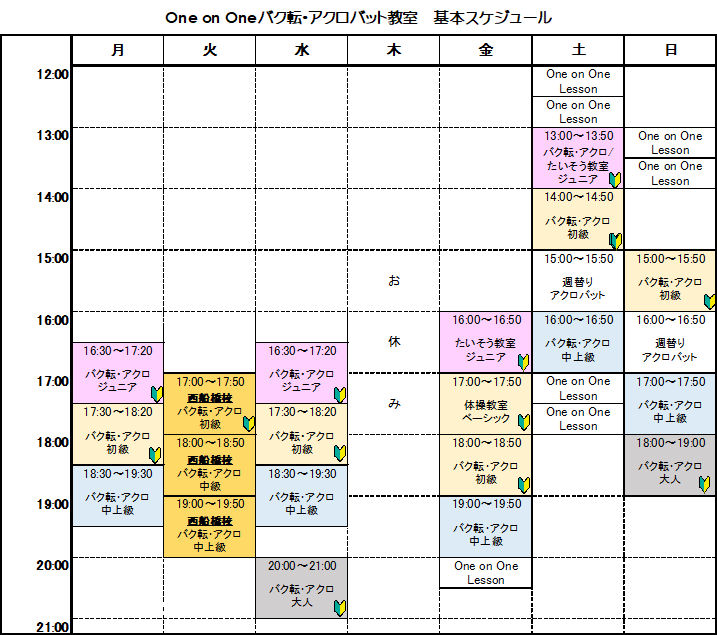 One on Oneバク転・アクロバット教室